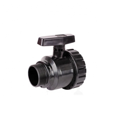 Fabbricazione Valvole a sfera in PVC nero 50 mm Maschio femmina Servizio di stampaggio 1.0MPA Pressione
