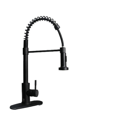 Faucet da cucina in acciaio inossidabile classico a manico singolo con nucleo di valvola in ceramica e luce a LED