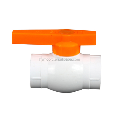 Servizio di lavorazione dello stampaggio Valvola a sfera in PVC da 1/2 pollice standard ASTM/DIN con maniglia gialla