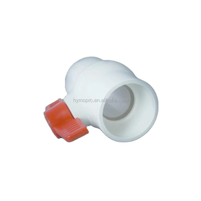 Valvola a sfera in PVC bianco standard ASTM DIN in tutte le dimensioni con dimensione di 1,5 pollici e maniglia rossa