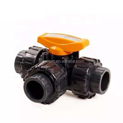 DN50 Valvola a sfera a 3 vie in PVC fabbricata da fornitori leader per la categoria Valvole a sfera