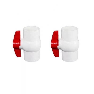 Valvola a sfera in PVC di lunghezza standard da 1,5 pollici per irrigazione colore blu e materiale