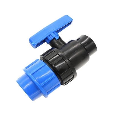 Fabbricazione di valvole in plastica Valvole di compressione blu PP da 32 mm per irrigazione