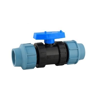 Fabbricazione di valvole in plastica Valvole di compressione blu PP da 32 mm per irrigazione