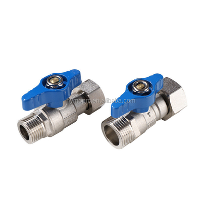 Valvola a sfera minore in acciaio inossidabile ASTM/DIN Standard PEX placcata in nichel per tubi di gas di rame
