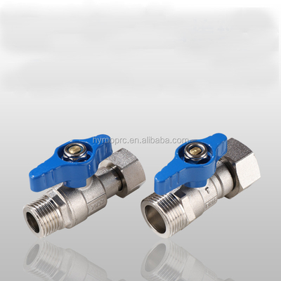 Valvola a sfera minore in acciaio inossidabile ASTM/DIN Standard PEX placcata in nichel per tubi di gas di rame