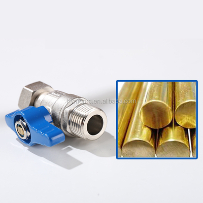 Valvola a sfera minore in acciaio inossidabile ASTM/DIN Standard PEX placcata in nichel per tubi di gas di rame
