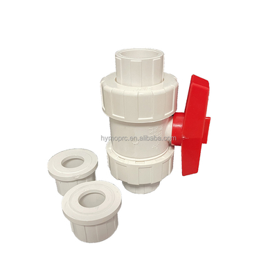 Valvola a sfera ad alta pressione in PVC con maniglia blu in grigio bianco