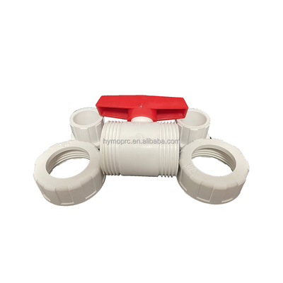 Valvola a sfera ad alta pressione in PVC con maniglia blu in grigio bianco
