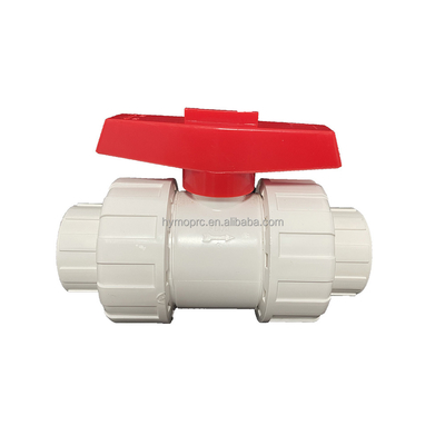 1/2&quot;-8&quot; PVC True Union Ball Valve Long Handle Colore bianco per il collegamento di presa/filo