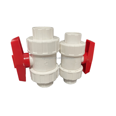 Valvola a sfera in PVC bianco 1/2 di spessore standard per applicazioni generali e selezione OEM