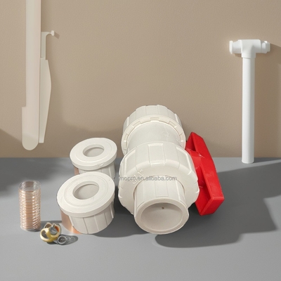 PVC Union tipo 2&quot; Tipo di valvola a sfera per il commercio all'ingrosso OEM ODM UPVC Bianco di plastica 1/2&quot; PVC