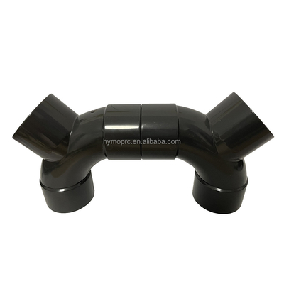 45° Y-filamento di tubo di montaggio laterale Tee DN50 per tubi d'acqua Lungozza standard Bianco