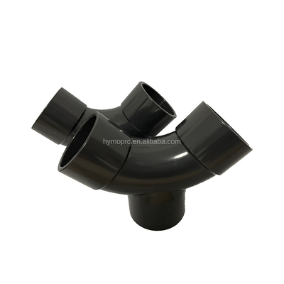 45° Y-filamento di tubo di montaggio laterale Tee DN50 per tubi d'acqua Lungozza standard Bianco