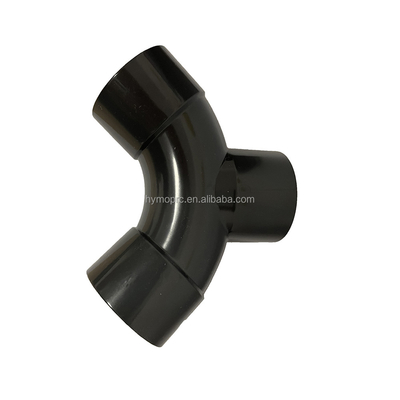 45° Y-filamento di tubo di montaggio laterale Tee DN50 per tubi d'acqua Lungozza standard Bianco