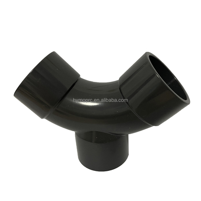 45° Y-filamento di tubo di montaggio laterale Tee DN50 per tubi d'acqua Lungozza standard Bianco