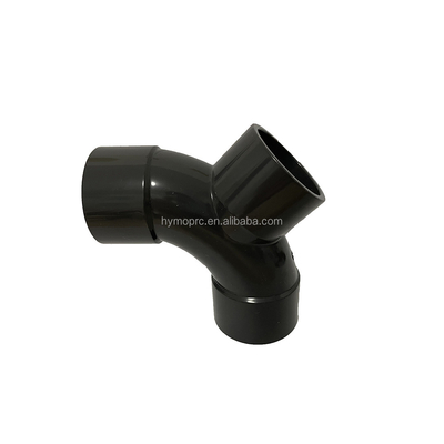 45° Y-filamento di tubo di montaggio laterale Tee DN50 per tubi d'acqua Lungozza standard Bianco
