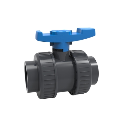 Valvola a sfera di PVC a doppia unione per tubi da 1 pollice a pressione 1.0MPA e anello O EPDM