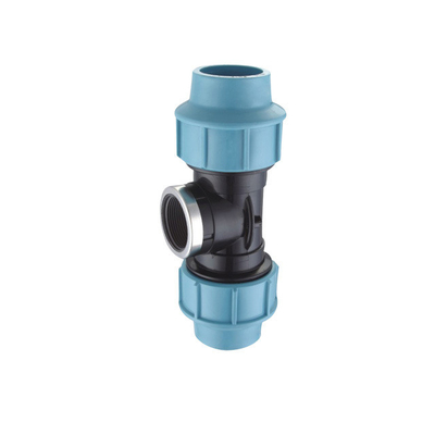 BSPT Blu scuro PN16 PP Pe Fittings di tubi a compressione gomito per irrigazione agricola
